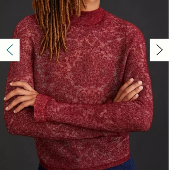 Anthropologie Tops - By Anthropologie Hanna Lace Mock Neck Sweater